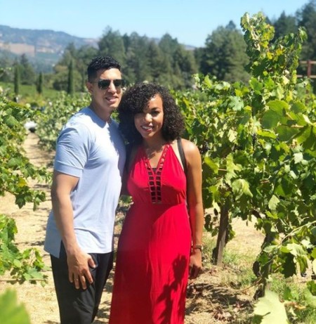 MJ Acosta with her boyfriend in the Vineyard at Napa Valley